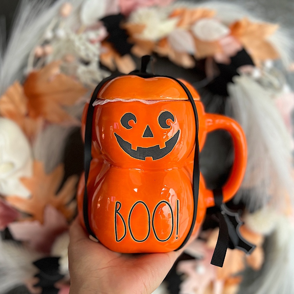 ✨NEW🎃RARE Rae Dunn 2024 Orange Pumpkin Boo Mug🖤 - Picture 9 of 9
